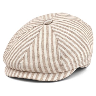 Flat cap - Gårda Barnaby Striped Newsboy (beige)