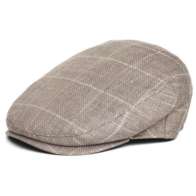 Flat cap - Gårda Bradshaw Checkered Sixpence (beige)