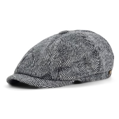Flat cap - Gårda Lanark Newsboy (musta/valkoinen)