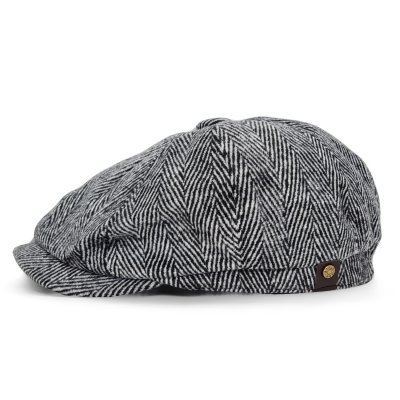 Flat cap - Gårda Lanark Newsboy (musta/valkoinen)