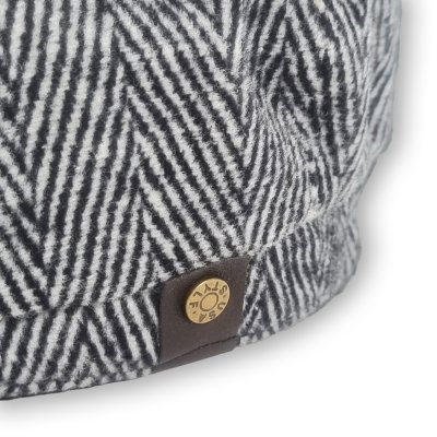 Flat cap - Gårda Lanark Newsboy (musta/valkoinen)