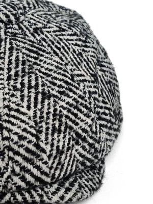 Flat cap - Gårda Coulter Newsboy (musta/valkoinen)