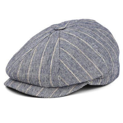 Flat cap - Gårda Crispin Striped Newsboy (sininen)