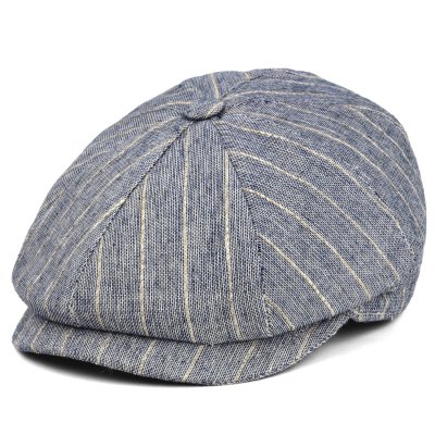 Flat cap - Gårda Crispin Striped Newsboy (sininen)