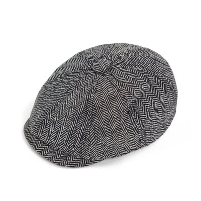 Flat cap - Gårda Digby Children's Newsboy Cap (musta/valkoinen)