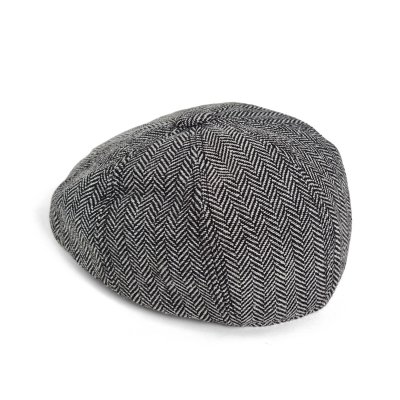 Flat cap - Gårda Digby Children's Newsboy Cap (musta/valkoinen)