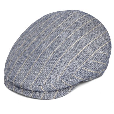 Flat cap - Gårda Edington Striped Sixpence (sininen)