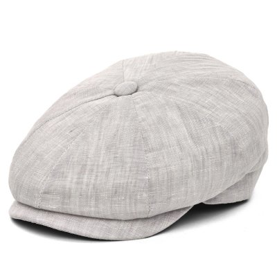 Flat cap - Gårda Palizzi Marina Linen Newsboy Cap (vaaleanharmaa)