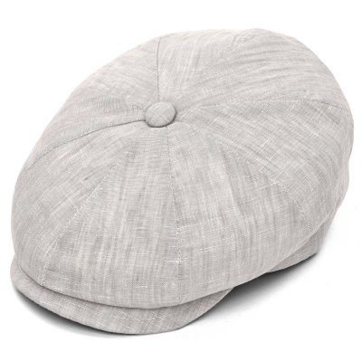 Flat cap - Gårda Palizzi Marina Linen Newsboy Cap (vaaleanharmaa)