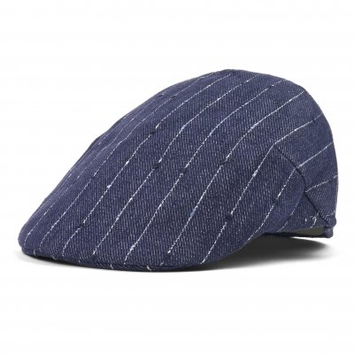 Gubbkeps / Flat cap - Gårda Pomonte Linen Mix Flat Cap (blå)
