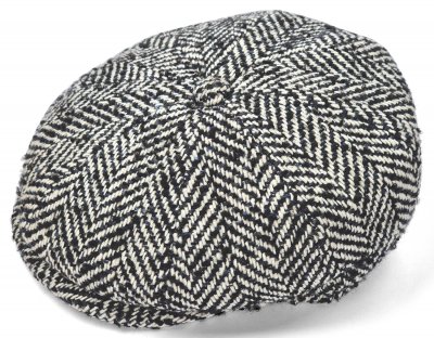 Flat cap - Gårda Venice Wool Newsboy Cap (musta/valkoinen/sininen)