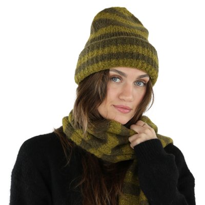 Pipot - Gårda Lech Striped Wool Mix Beanie (vihreä)