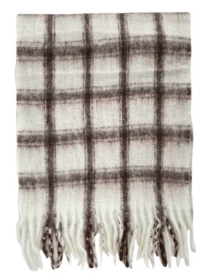 Huivit - Gårda Rennell Check Wool Mix Scarf (beige)