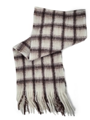 Huivit - Gårda Rennell Check Wool Mix Scarf (beige)