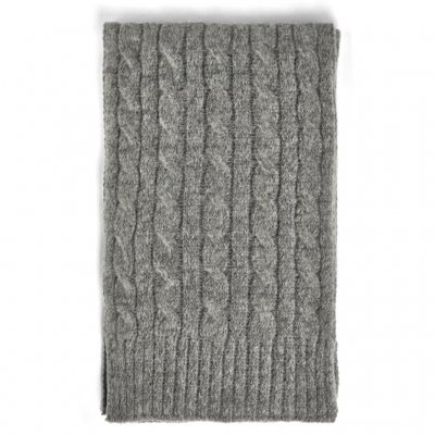 Huivit - Gårda Sölden Cable Knit Wool Mix Scarf (harmaa)