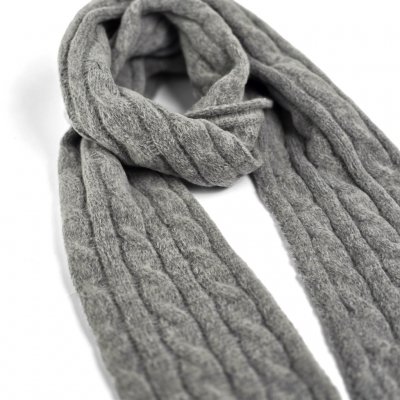 Huivit - Gårda Sölden Cable Knit Wool Mix Scarf (harmaa)
