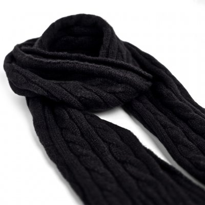 Huivit - Gårda Sölden Cable Knit Wool Mix Scarf (musta)