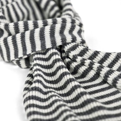 Huivit - Gårda Engelberg Striped Wool Mix Scarf (tumman harmaa/valkoinen)