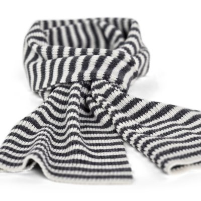 Huivit - Gårda Engelberg Striped Wool Mix Scarf (tumman harmaa/valkoinen)
