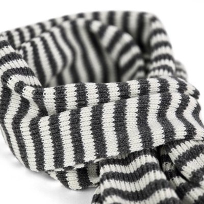 Huivit - Gårda Engelberg Striped Wool Mix Scarf (tumman harmaa/valkoinen)