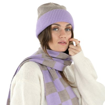 Huivit - Gårda Kitzbühel Merino Wool Check Scarf (violetti/beige)