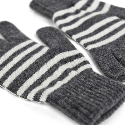 Käsineet - Gårda Cavalese Knitted Wool Mix Gloves (harmaa/valkoinen)
