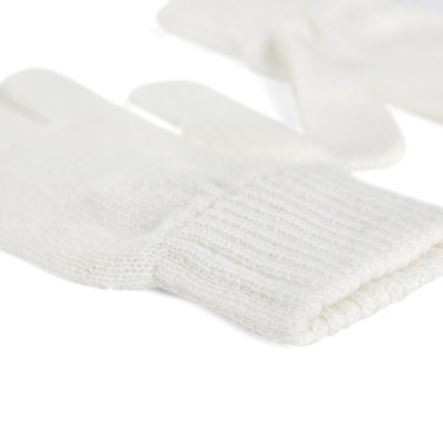 Käsineet - Gårda Tolmin Knitted Wool Mix Gloves (valkoinen)