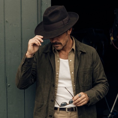 Hatut - Gårda Volterra Fedora Wool Hat (tummanruskea)