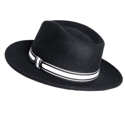 Hatut - Gårda Belluno Crushable Wool felt Fedora (musta)