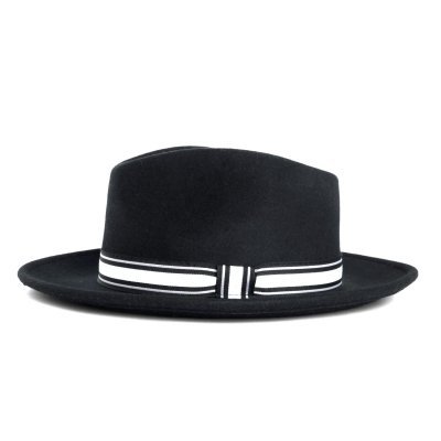 Hatut - Gårda Belluno Crushable Wool felt Fedora (musta)