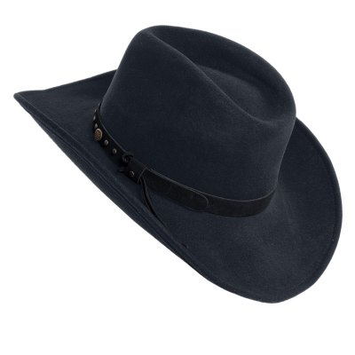 Hatut - Gårda Bowmont Crushable Wool felt Western hat (musta)