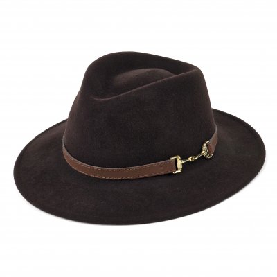Hatut - Gårda Braga Wool felt Fedora (ruskea)