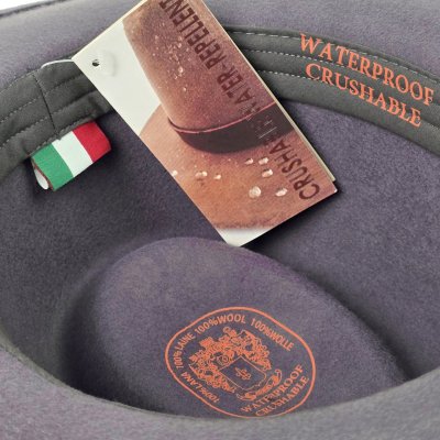 Hatut - Gårda Braga Wool felt Fedora (harmaa)