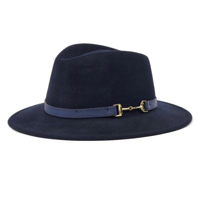 Hatut - Gårda Braga Wool felt Fedora (tummansininen)