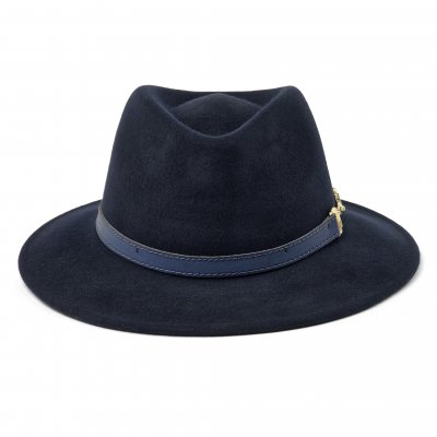 Hatut - Gårda Braga Wool felt Fedora (tummansininen)