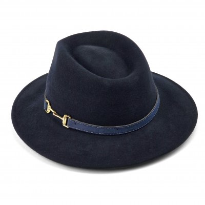 Hatut - Gårda Braga Wool felt Fedora (tummansininen)