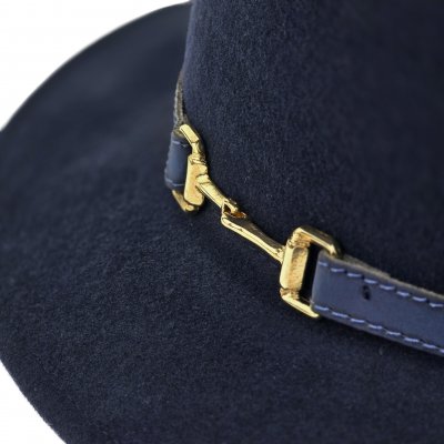 Hatut - Gårda Braga Wool felt Fedora (tummansininen)