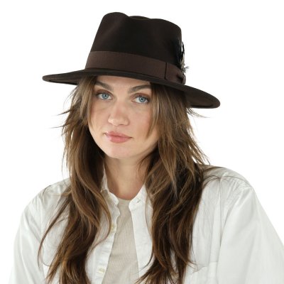 Hatut - Gårda Molinella Crushable Wool felt Fedora (ruskea)