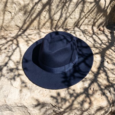 Hatut - Gårda Napoli Fedora Wool Hat (tummansininen)