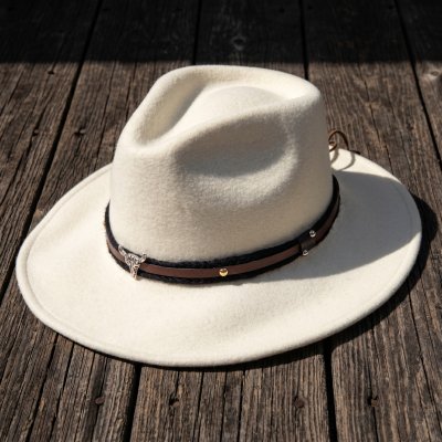 Hatut - Gårda Santaquin Crushable Wool felt Western hat (valkoinen)