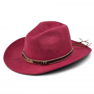 Hatut - Gårda Toquerville Crushable Wool felt Western hat (punainen)