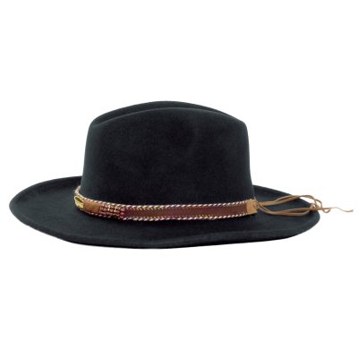 Hatut - Gårda Toquerville Crushable Wool felt Western hat (musta)
