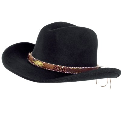 Hatut - Gårda Toquerville Crushable Wool felt Western hat (musta)
