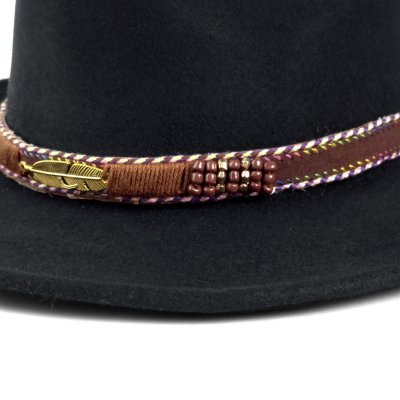 Hatut - Gårda Toquerville Crushable Wool felt Western hat (musta)