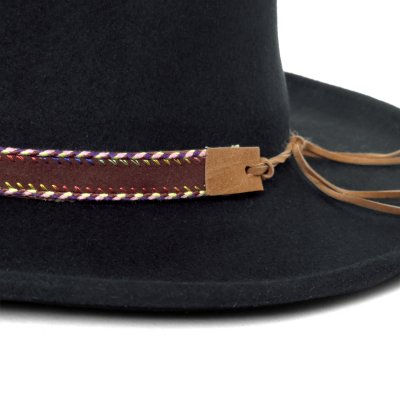 Hatut - Gårda Toquerville Crushable Wool felt Western hat (musta)