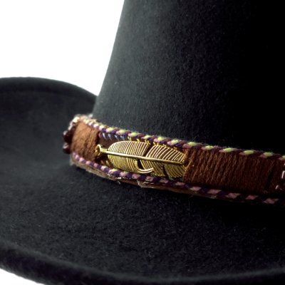 Hatut - Gårda Toquerville Crushable Wool felt Western hat (musta)