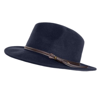Hatut - Gårda Vicenza Crushable Wool felt Fedora (sininen)