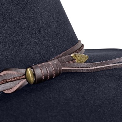 Hatut - Gårda Vicenza Crushable Wool felt Fedora (sininen)