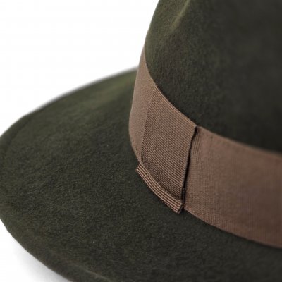 Hatut - Gårda Volterra Fedora Wool Hat (sotilasvihreä/beige)