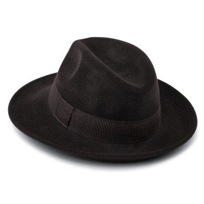 Hatut - Gårda Volterra Fedora Wool Hat (tummanruskea)
